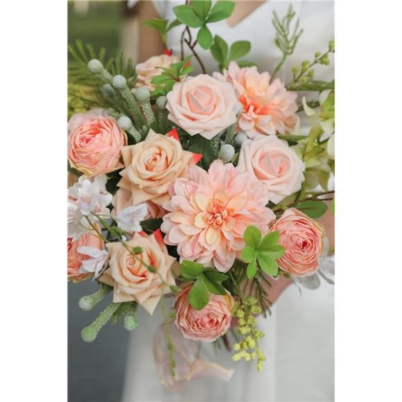 Artificial Flowers Combo Box Set Gradient Color Flower Leaf w/ Stems DIY Wedding - Picture 6 of 6